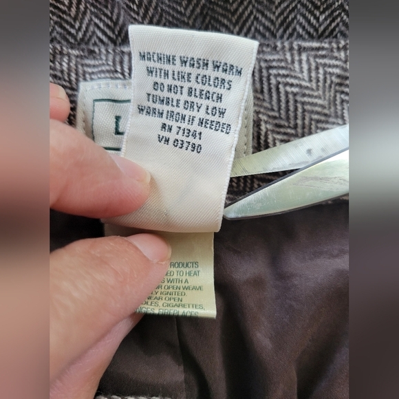 L.L.Bean Women's Herringbone Pants Size M Tall Brown - Picture 5 of 10